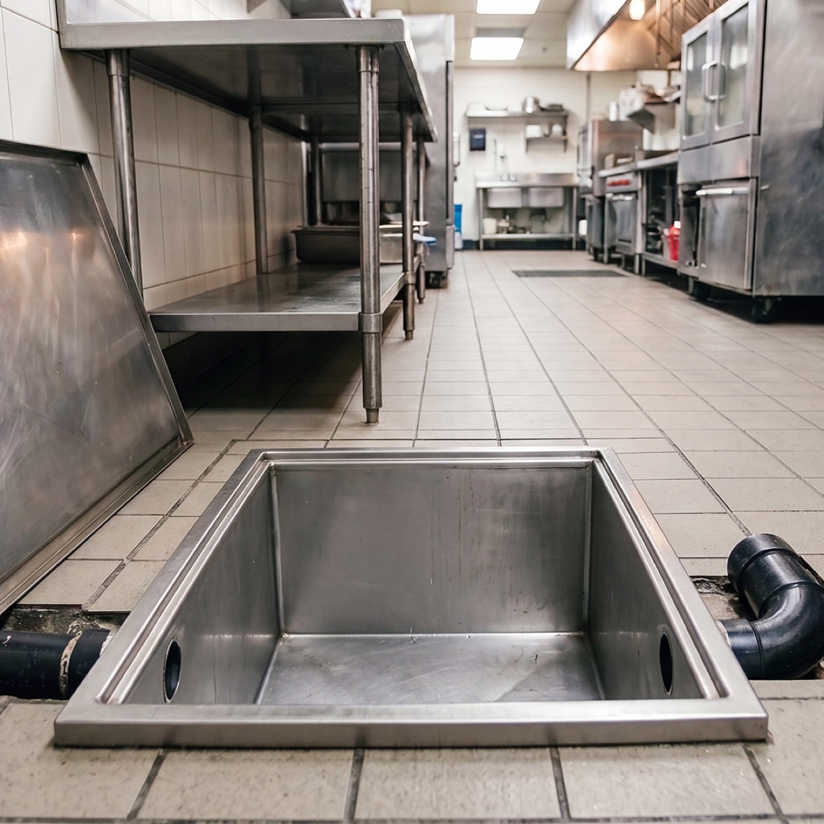 Grease trap after GreaseOff – spotless